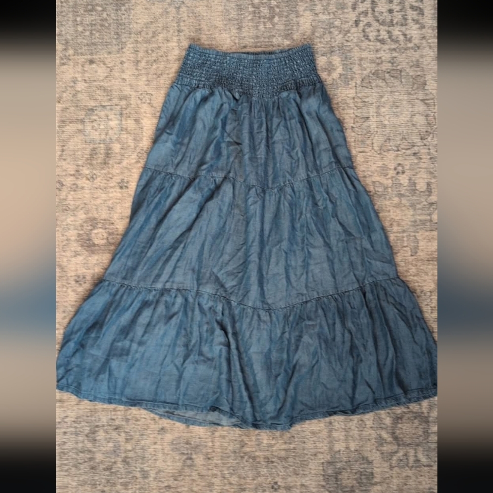 Blue Women's Skirt Tiered Skirt